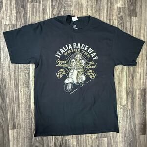 Disney Pixar Italia Raceway Luca Vespa T-Shirt Black Port & Co Medium Mens